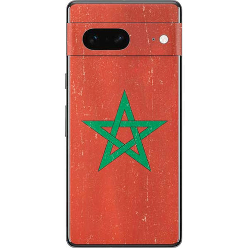 Morocco Flag Distressed Pixel Skins
